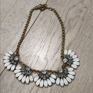 J crew white enamel flower statement necklace